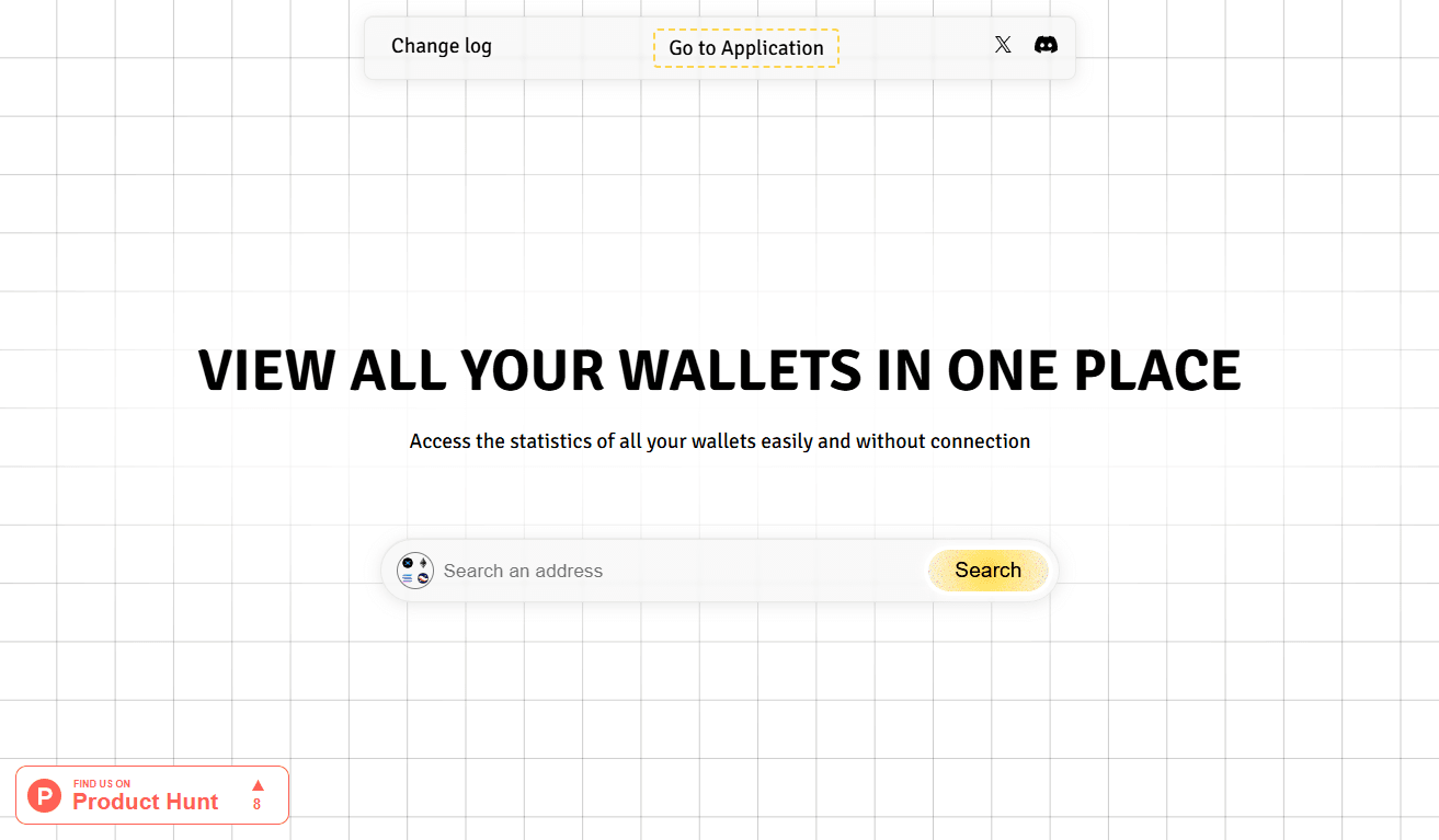 Capture d'écran Landing page My Wallet Account