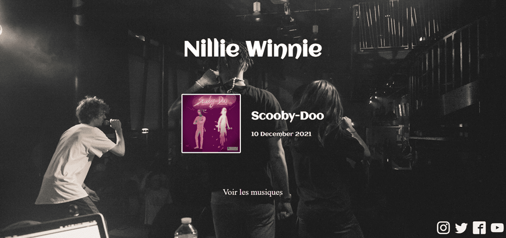 Capture d'écran du site de Nillie Winnie